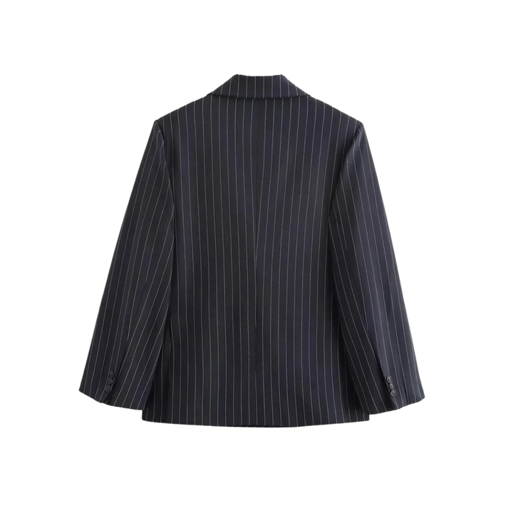 Brand & Belle | Klassischer Nadelstreifen Doppelreihiger Blazer