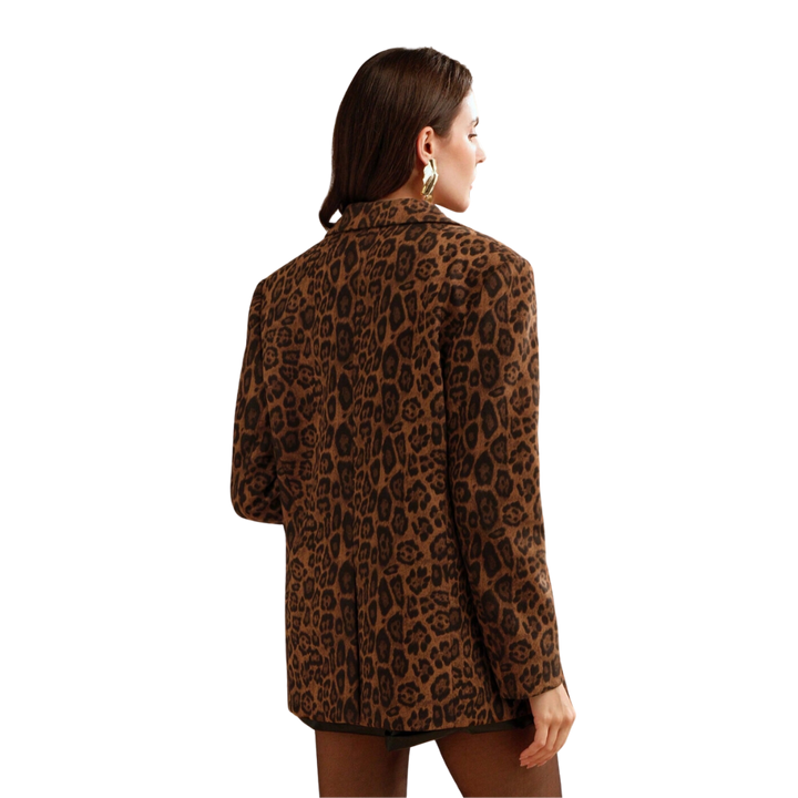 Brand & Belle | Leopardenmuster Ein-Knopf Blazer