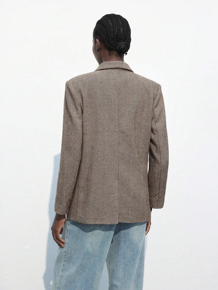 Brand & Belle | Kaffee Brauner Ein-Knopf-Blazer
