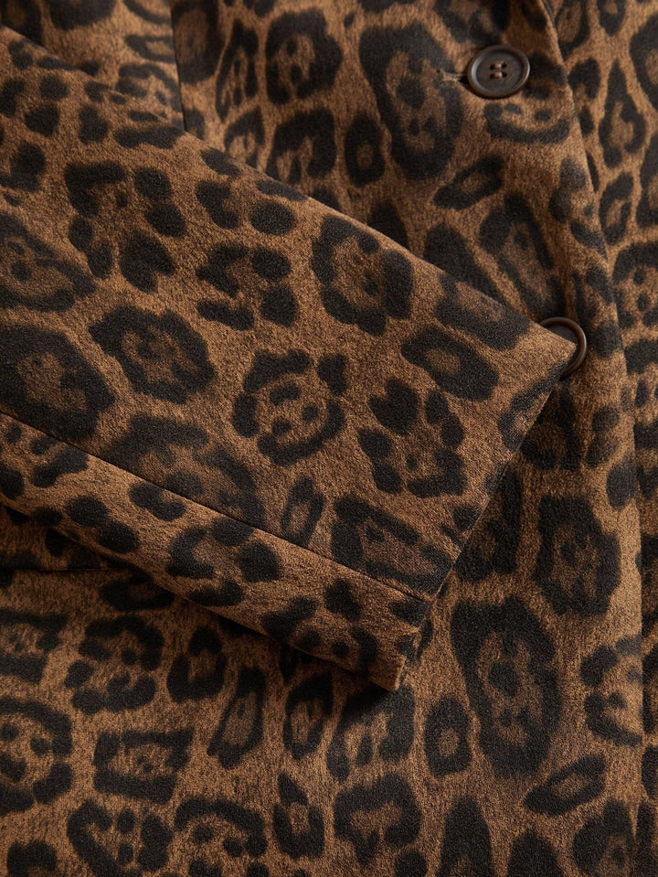 Brand & Belle | Leopardenmuster Ein-Knopf Blazer