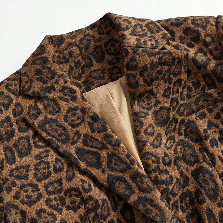 Brand & Belle | Leopardenmuster Ein-Knopf Blazer