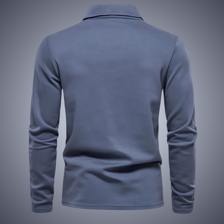 Lässiges Langarm-Poloshirt für Männer - Blau