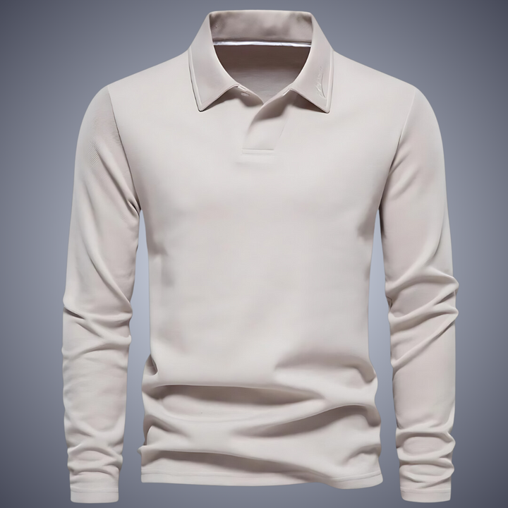 Lässiges Langarm-Poloshirt für Männer - Blau