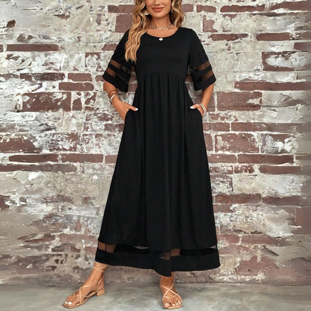 Adeline | Bauchschmeichelndes Kleid mit transparenten Akzenten