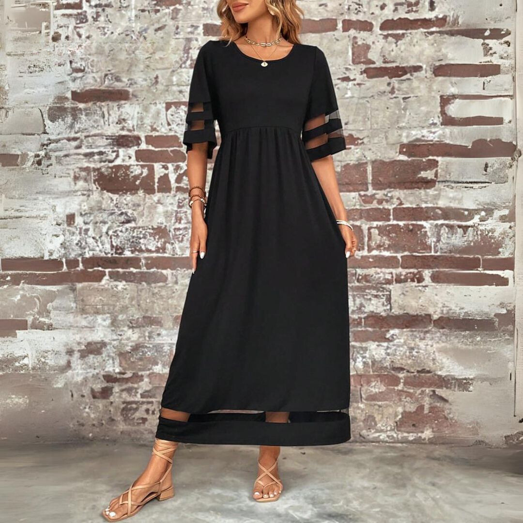 Adeline | Bauchschmeichelndes Kleid mit transparenten Akzenten