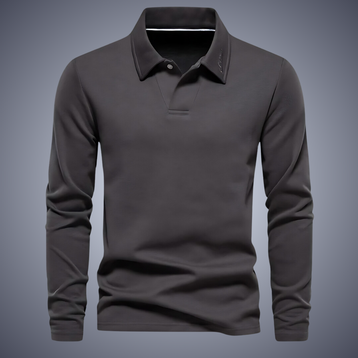 Lässiges Langarm-Poloshirt für Männer - Blau