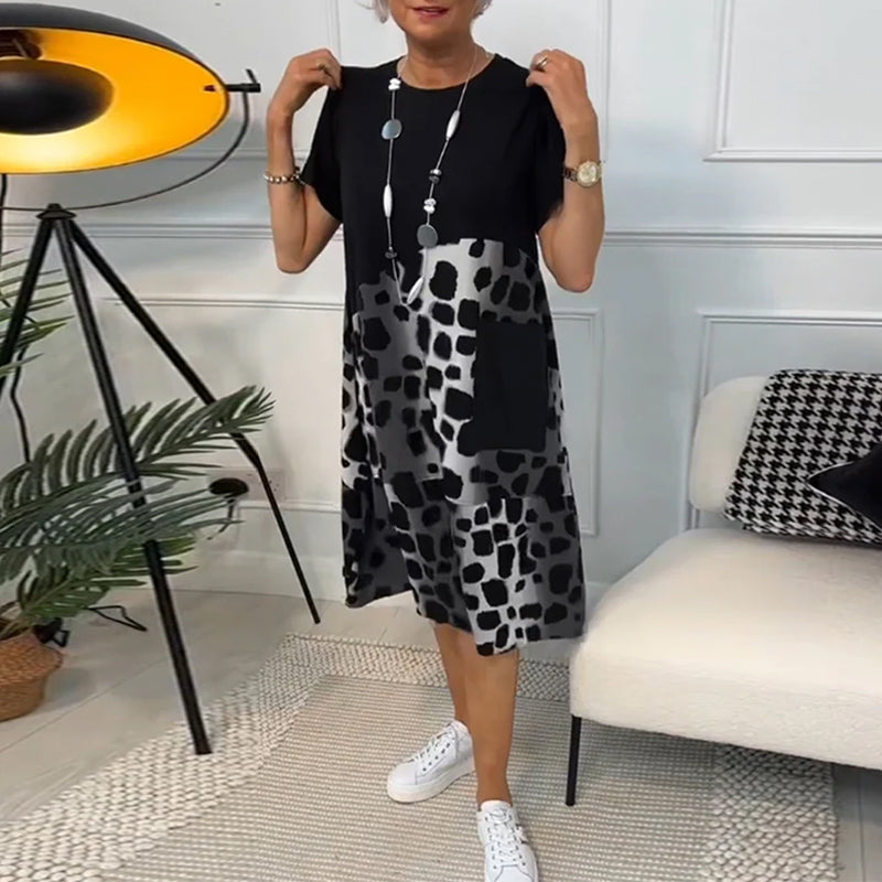 Olivia | Lässiges bedrucktes Kleid mit Taschen