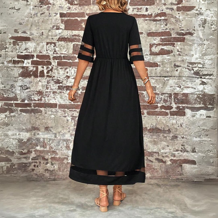 Adeline | Bauchschmeichelndes Kleid mit transparenten Akzenten