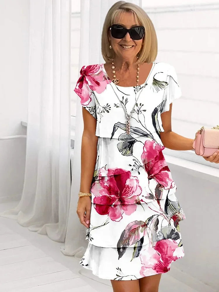 Lola™ Rüschiges Geblümtes Kleid