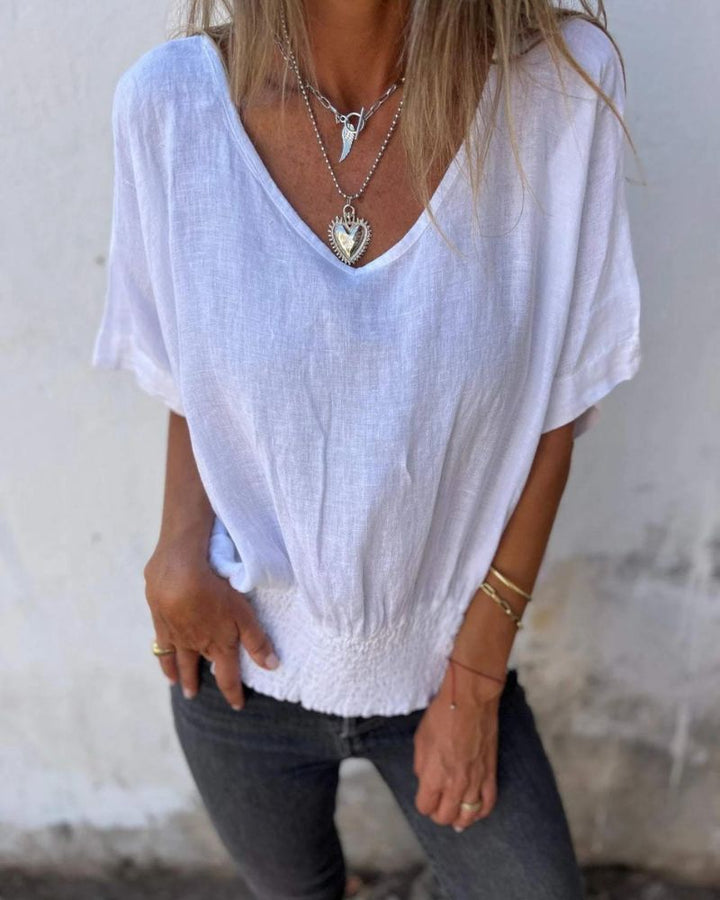 Michelle | Schmal geschnittenes T-Shirt mit V-Ausschnitt