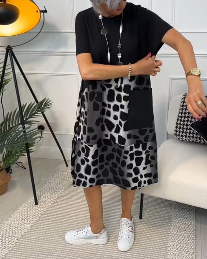Olivia | Lässiges bedrucktes Kleid mit Taschen