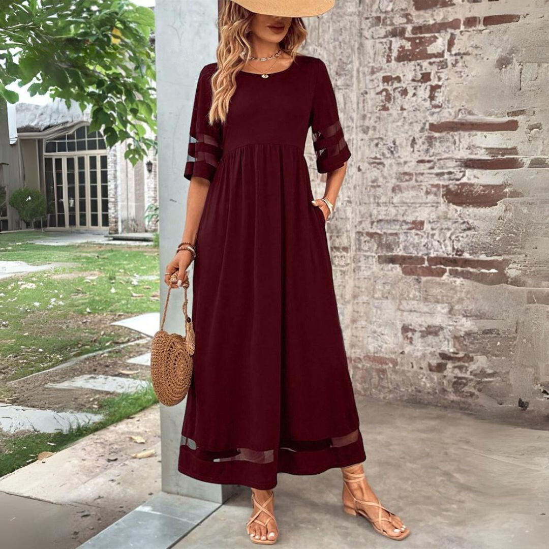 Adeline | Bauchschmeichelndes Kleid mit transparenten Akzenten