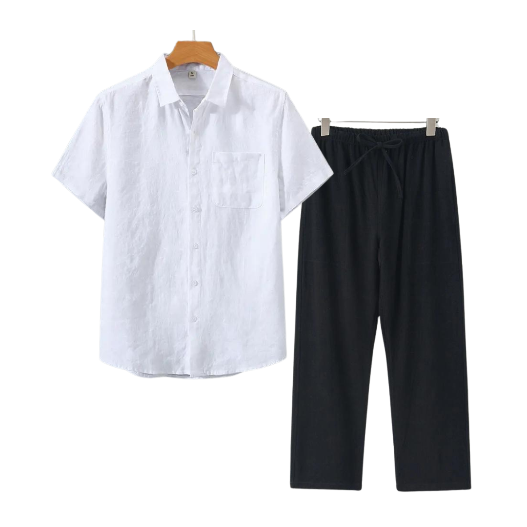 Brandt & Belle | Chic Linen Combo Short Sleeve
