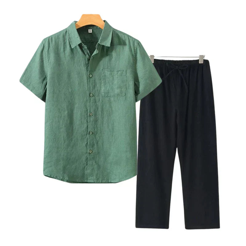 Brandt & Belle | Chic Linen Combo Short Sleeve