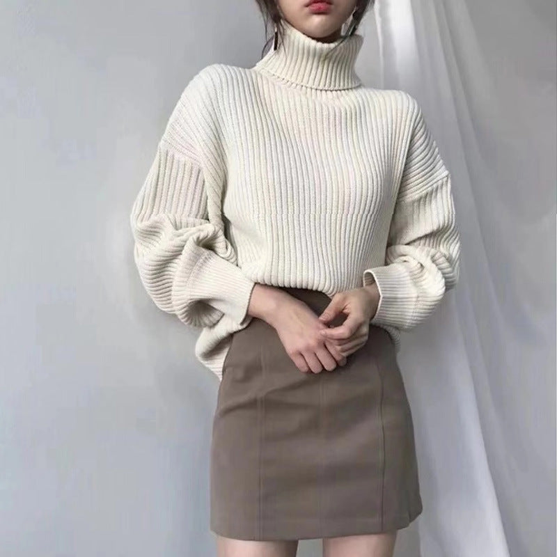 Brand & Belle | Luxuriöser Rollkragenpullover mit Ballonärmeln