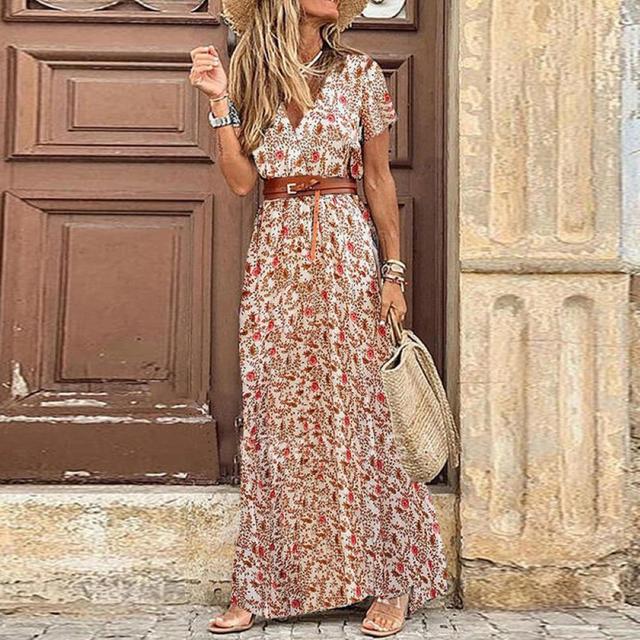 Lennon - Langes, plissiertes Ibiza-Kleid
