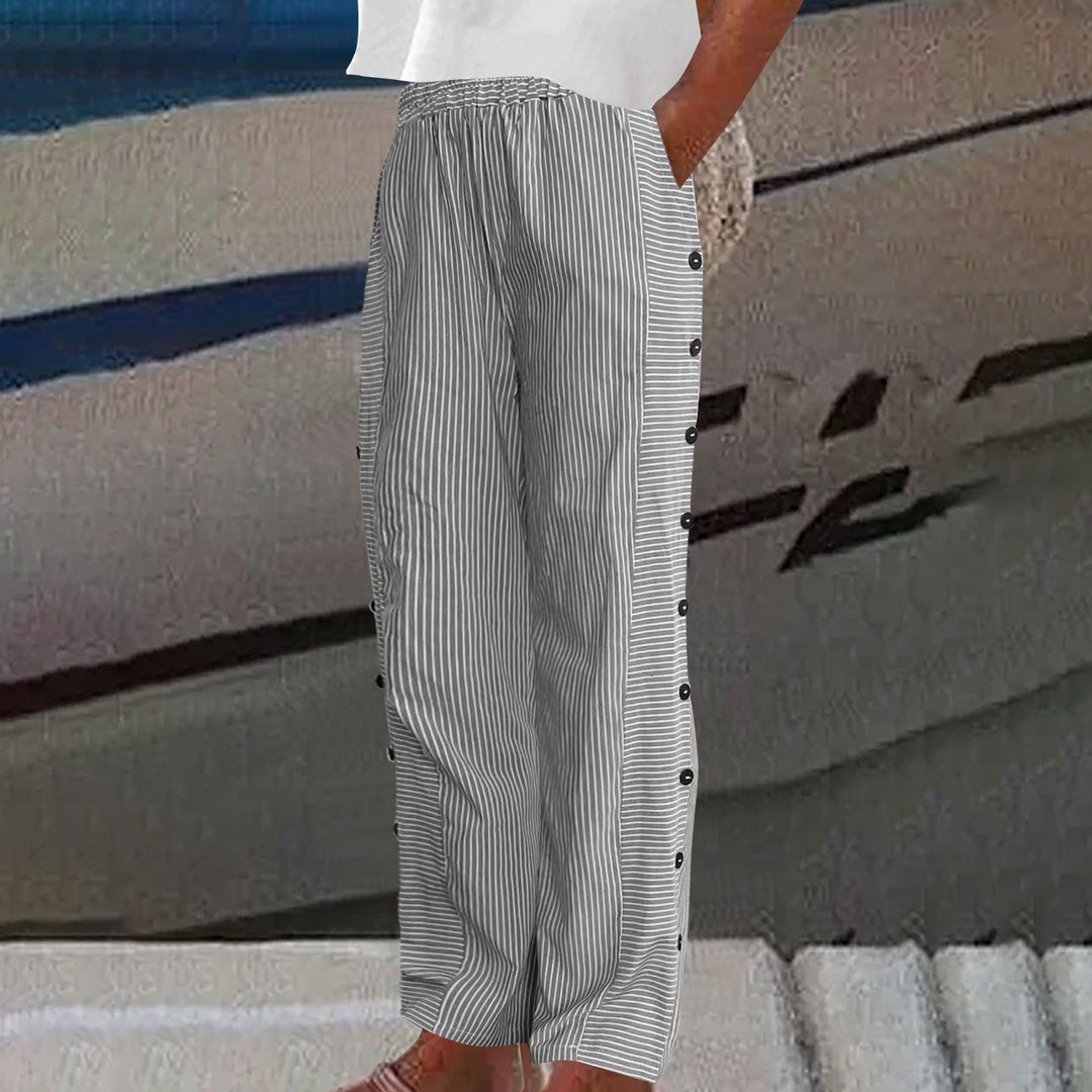 Sera™ - Gestreifte Hose mit Knopfleiste
