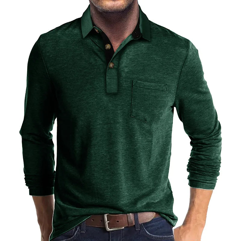 Mason – Lässiges Langarm-Poloshirt