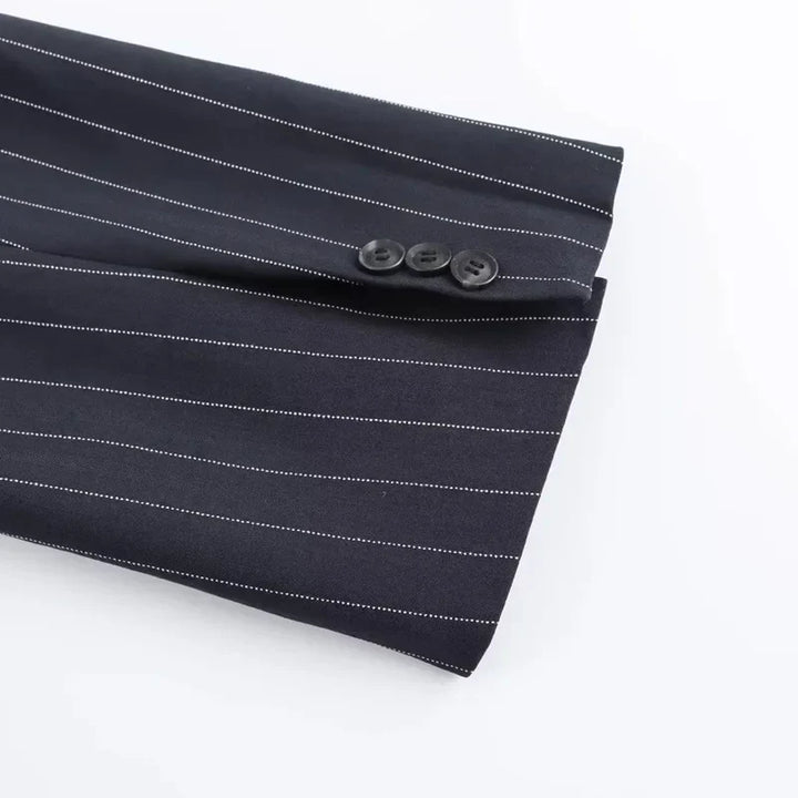 Brand & Belle | Klassischer Nadelstreifen Doppelreihiger Blazer