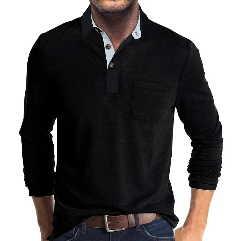 Mason – Lässiges Langarm-Poloshirt