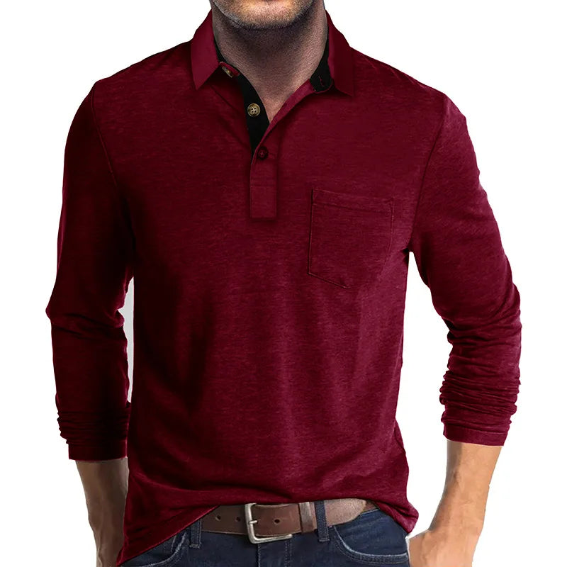 Mason – Lässiges Langarm-Poloshirt