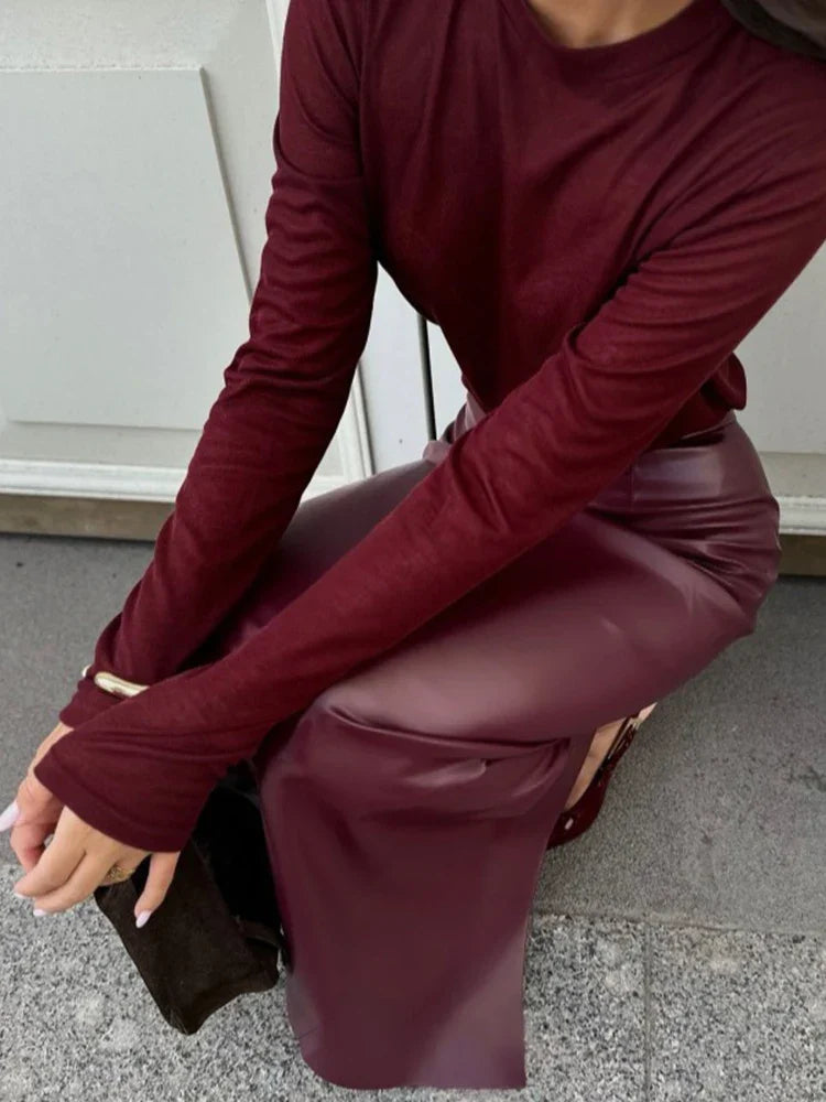 Brand & Belle | Der Luxe Vinyl-Midi-Rock