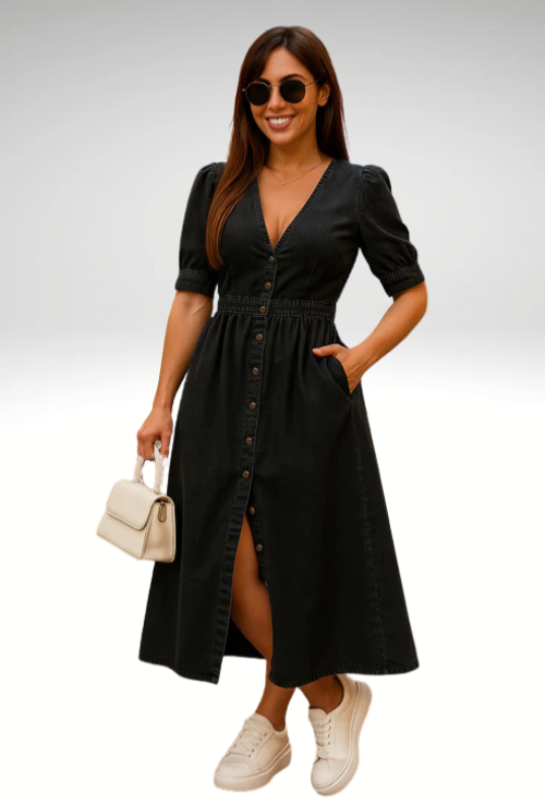 Amélie - Elegantes Denim-Kleid