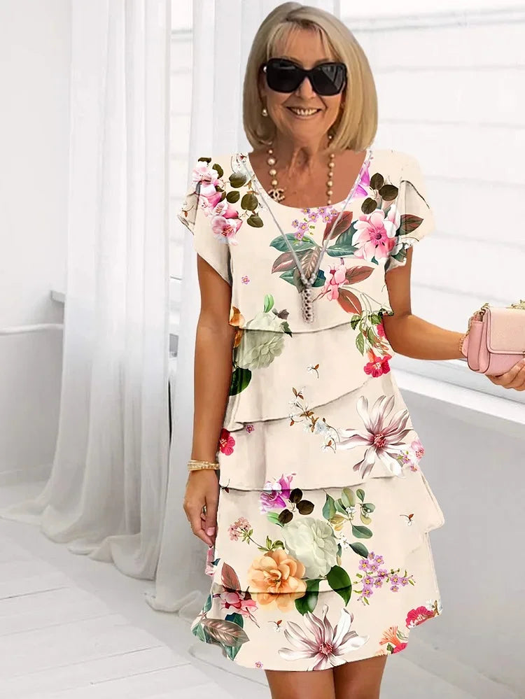 Lola™ Rüschiges Geblümtes Kleid