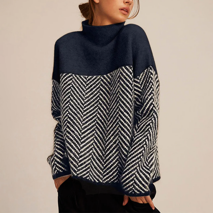 SOFIA - GEMUSTERTER OVERSIZED PULLOVER