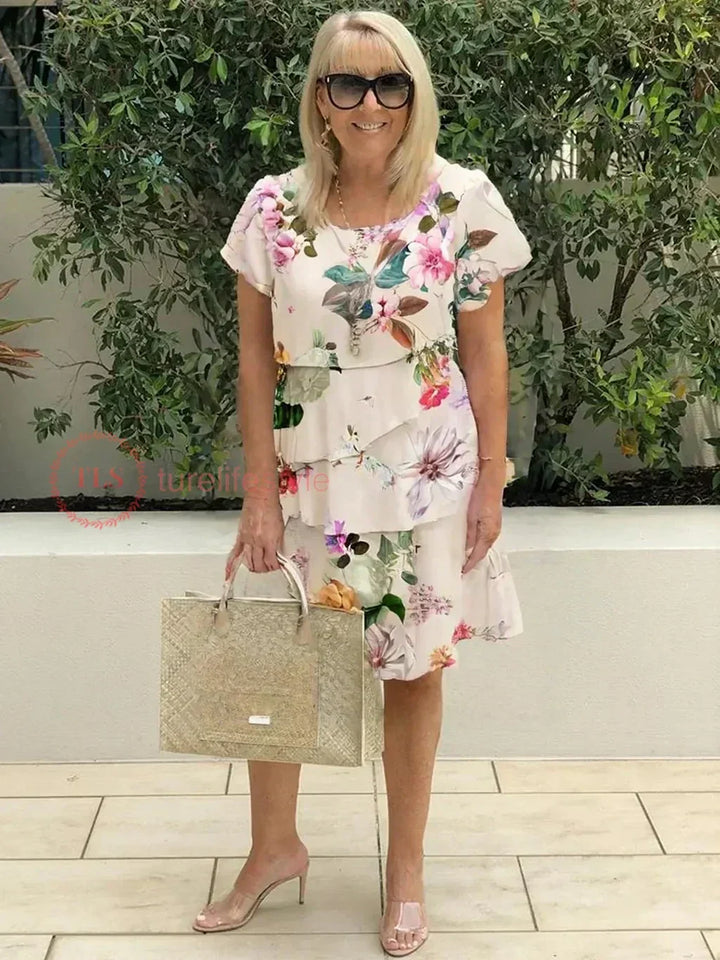 Lola™ Rüschiges Geblümtes Kleid