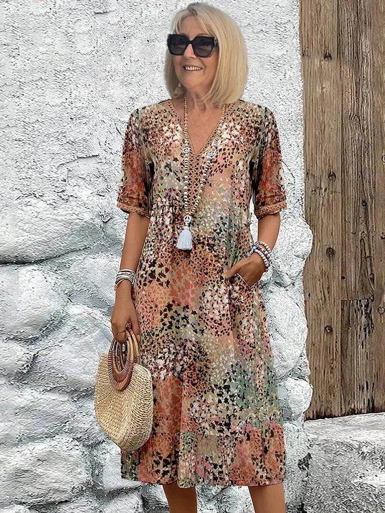 Dakota | Lebhaftes Blumenmuster Kleid