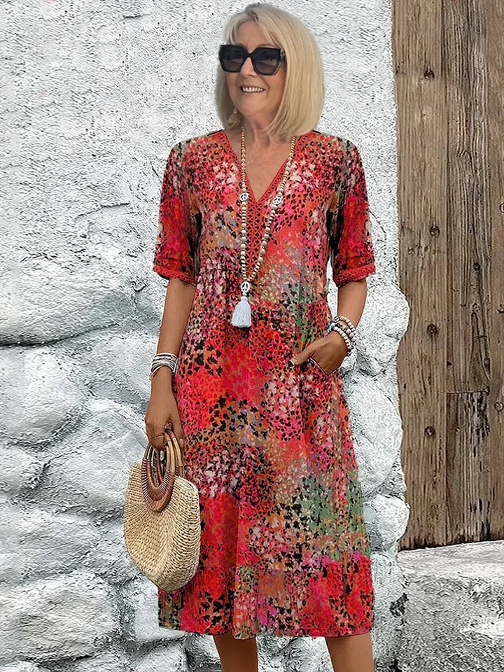 Dakota | Lebhaftes Blumenmuster Kleid