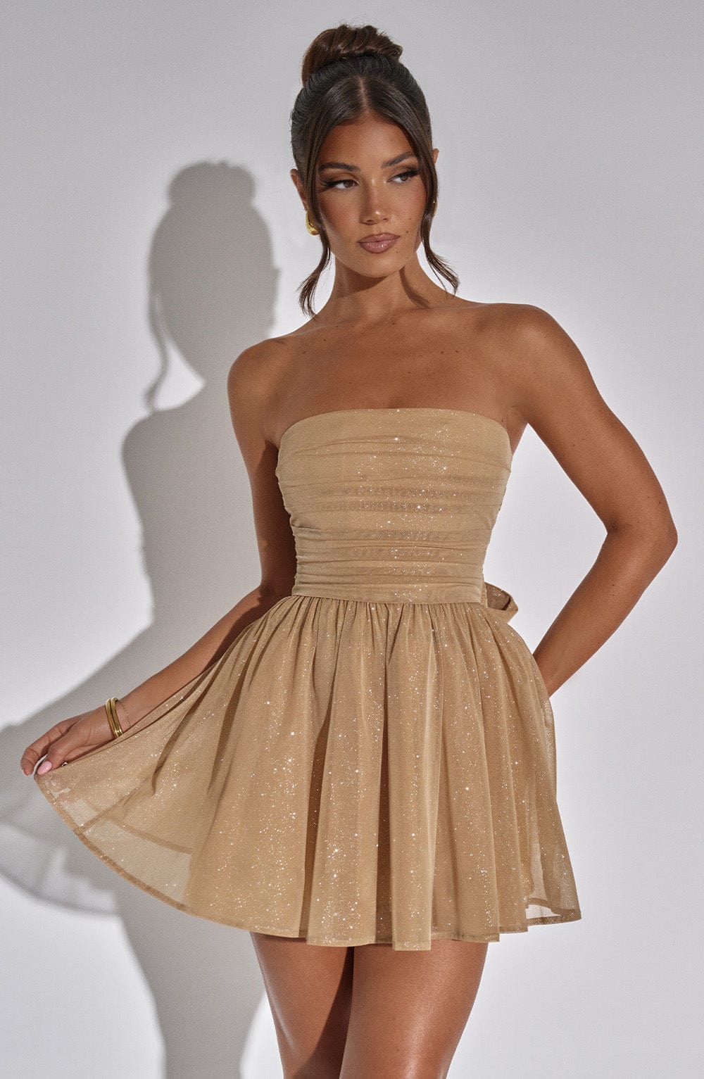 Brand & Belle | Katrina Mini Kleid - Gold Glitzer