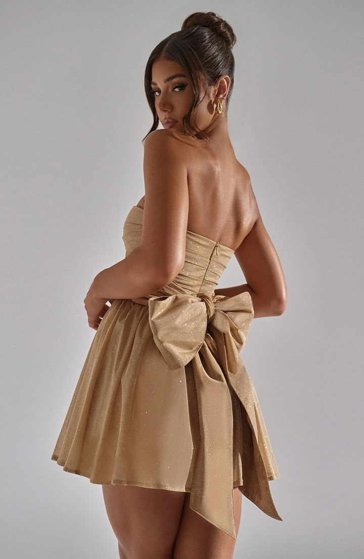 Brand & Belle | Katrina Mini Kleid - Gold Glitzer