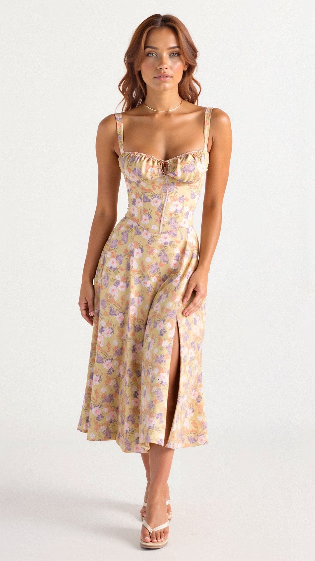 Ilona | Midi Taillenkleid