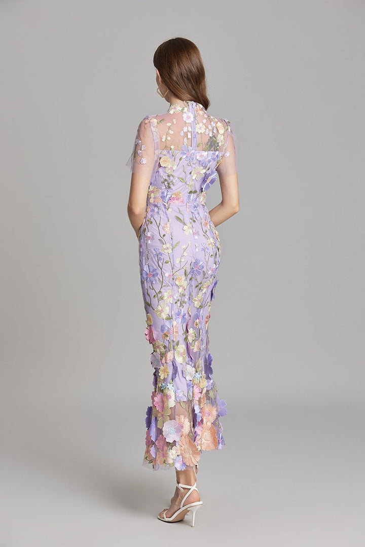 Sophia - Elegantes Blumenkleid im Midi-Stil