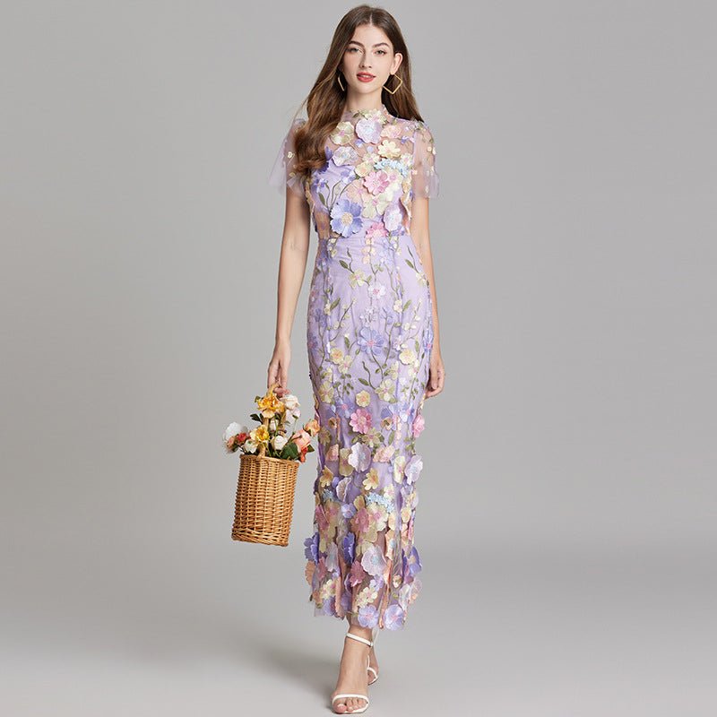 Sophia - Elegantes Blumenkleid im Midi-Stil