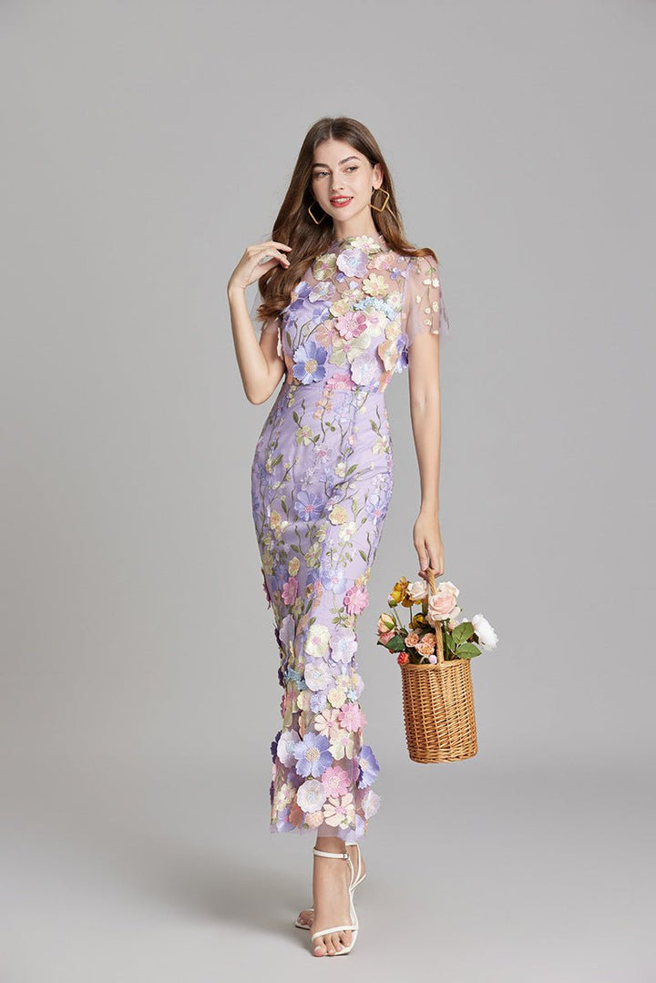 Sophia - Elegantes Blumenkleid im Midi-Stil