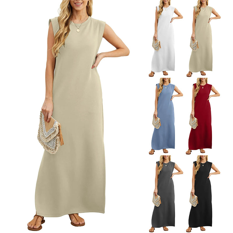 Emma - Langes Fluid Anti-Falten Kleid