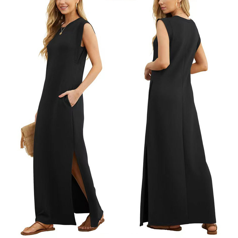 Emma - Langes Fluid Anti-Falten Kleid