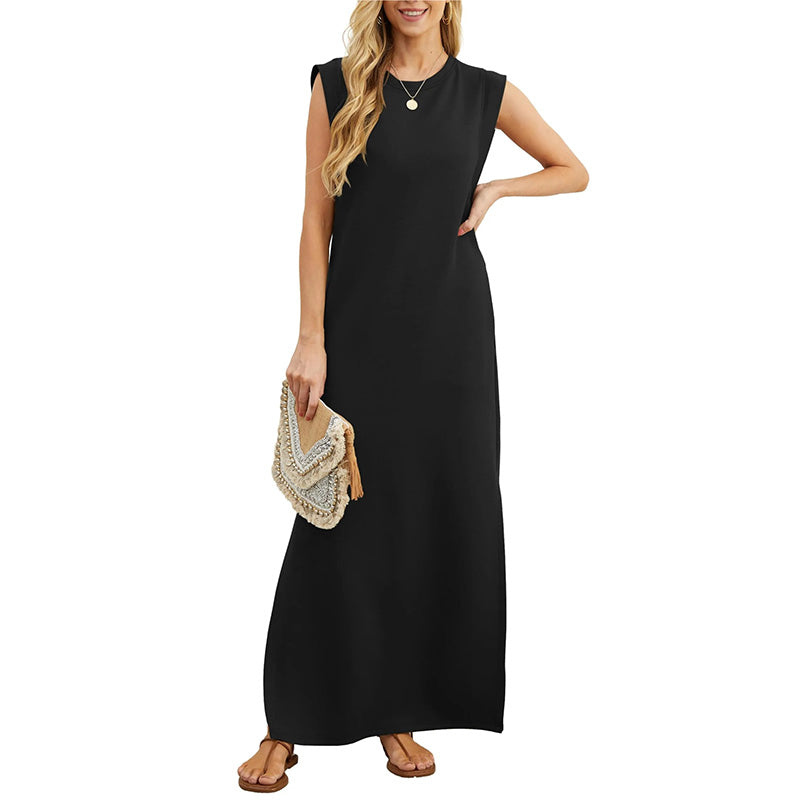 Emma - Langes Fluid Anti-Falten Kleid