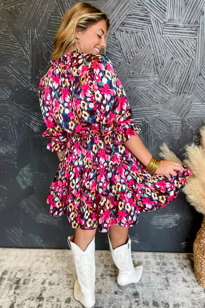 Yara™ | Geschichtetes Kleid mit Blumen und Rüschen