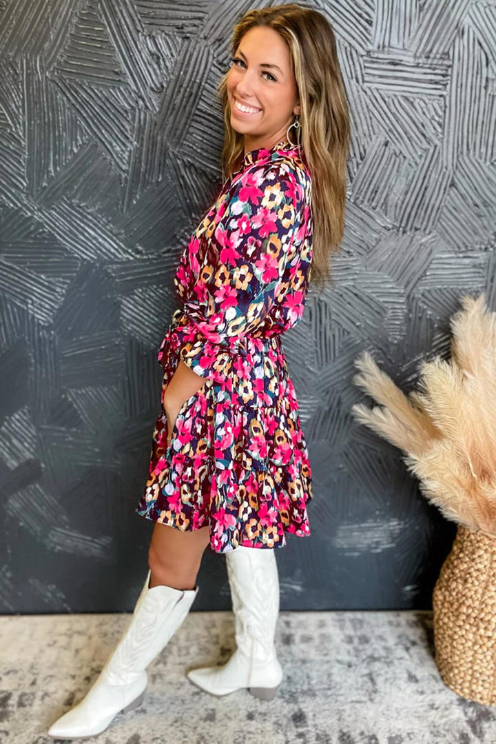 Yara™ | Geschichtetes Kleid mit Blumen und Rüschen