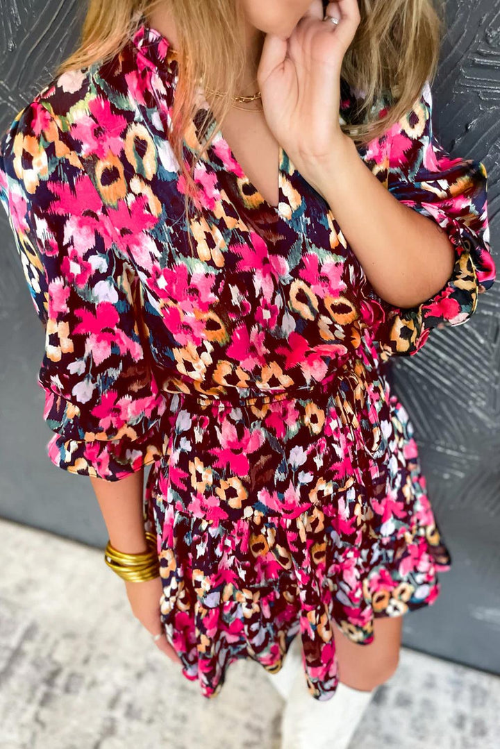 Yara™ | Geschichtetes Kleid mit Blumen und Rüschen